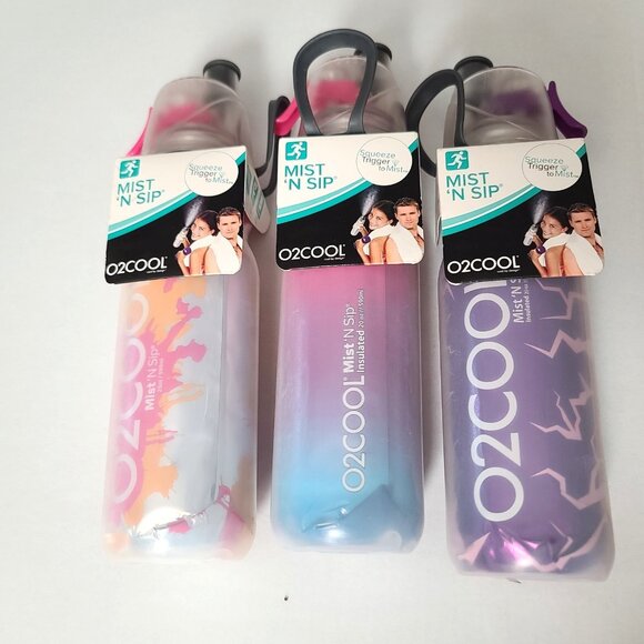 O2 COOL Other - O2COOL Insulated Mist 'N Sip Squeeze Trigger Water Bottle 20 oz 3 Pack NEW